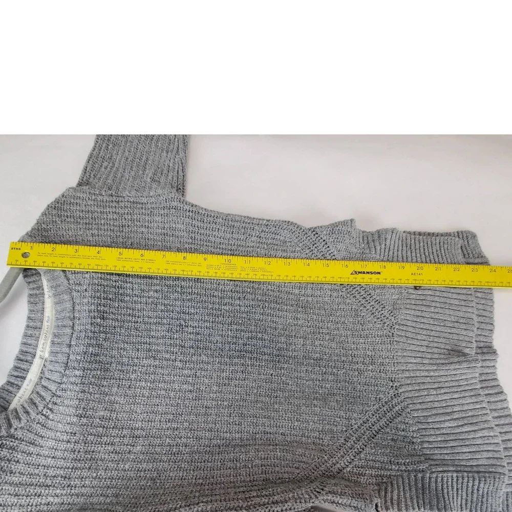 Toms Gray Ribbed Knit Gray Sweater Size XS Cotton Wool Blend Gorpcore Pullover